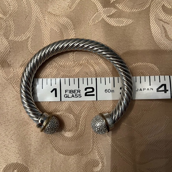 Women’s Silver Tone Cable Cuff Bracelet - Picture 3 of 3